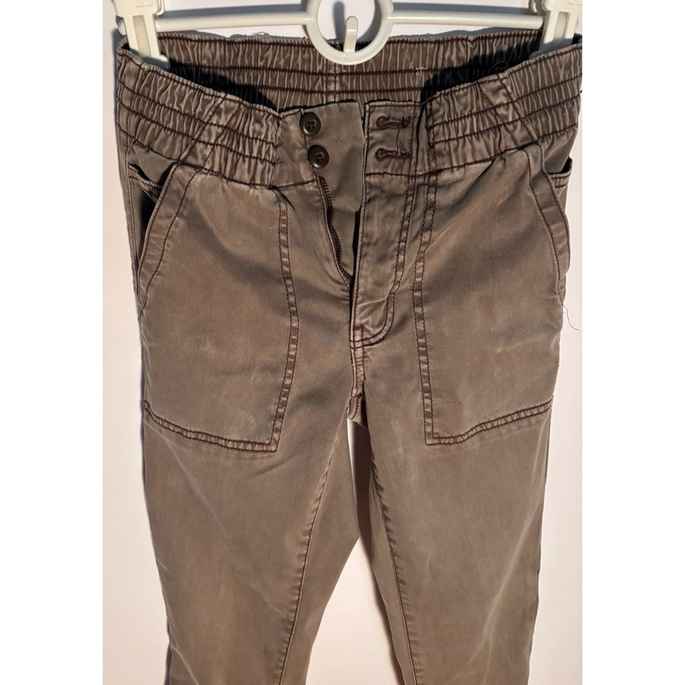 American Eagle Size 2 Sateen Jeans Joggers Women's Stretch Elastic Waist‎ Brown